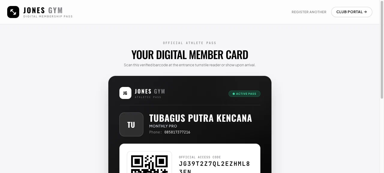 Digital Member Pass Preview